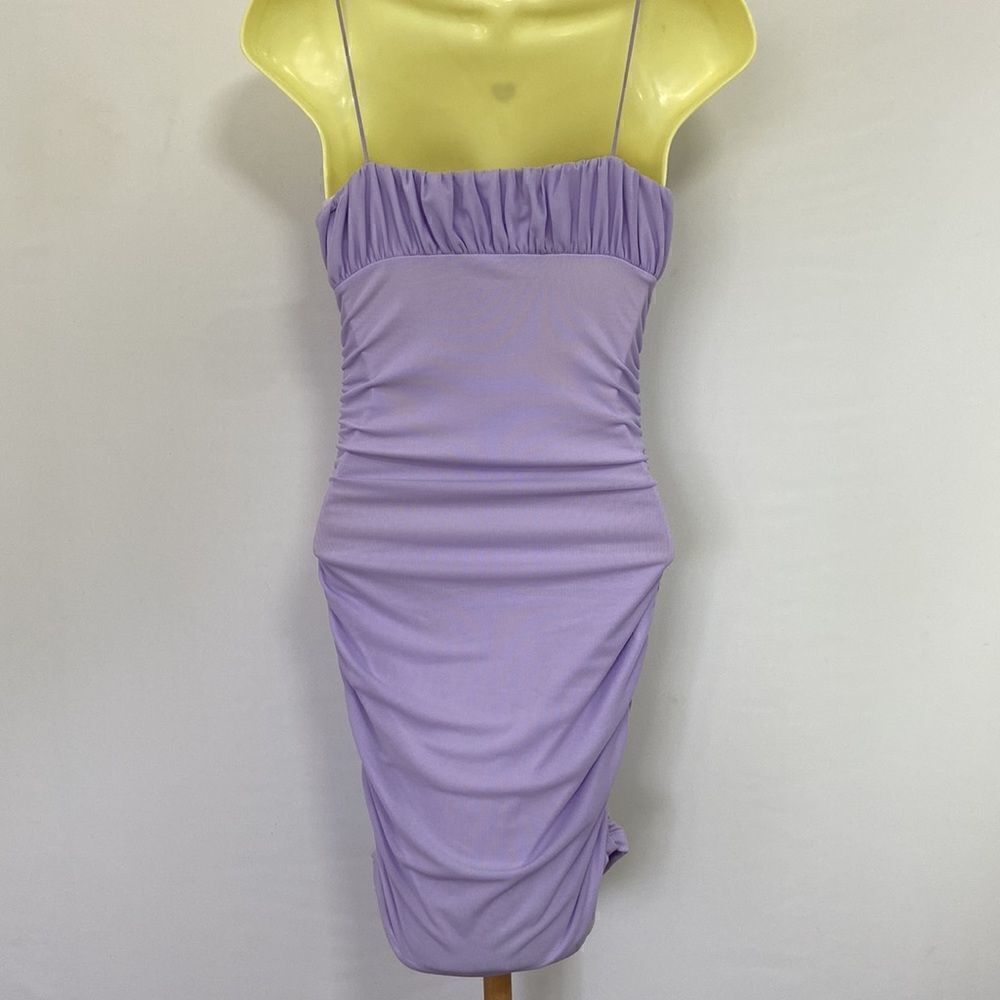 Princess Polly Dress"Penney" Ruched Lilac Mini Dress New With Tag Sz 2 - Picture 7 of 8